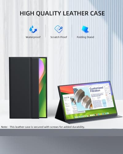 UPERFECT Portable Monitor 18.5 inch 120 Hz 100% sRGB 1080P Portable Screen for Laptop w/Smart Cover, VESA & Speakers, Frameless IPS HDR USB-C HDMI Port Gaming Monitor for Smart Phone, Tablet, MacBook