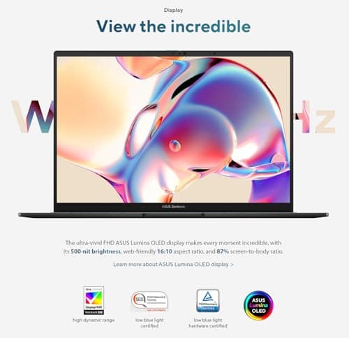 ASUS Zenbook 14 WUXGA Touch AI Ready OLED Business Laptop, 14Cores Intel Ultra 5-125H(Beats i7-1370P), Win11, Wi-Fi 6E, FHD IR Webcam, 2X Thunderbolt 4, w/Mousepad (8GB LPDDR5 RAM | 512GB PCIe SSD)