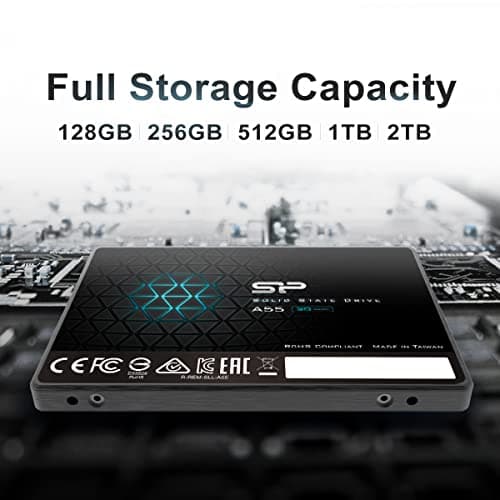 SP 1TB SSD 3D NAND A55 SLC Cache Performance Boost SATA III 2.5" 7mm (0.28") Internal Solid State Drive (SP001TBSS3A55S25)