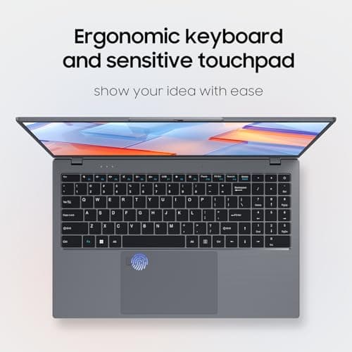 Laptop Computer with MS Office 2024, 1TB SSD, 12GB RAM Laptops, Quad Core N95 Processor, 15.6" FHD IPS Display, Win11 Laptop Support Fingerprint, WiFi 5, BT 5.0, USB-C, HDMI, Black