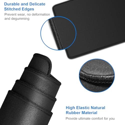Large Gaming Mouse Pad, 31.5x15.7 inch Large Extended Computer Keyboard Mouse Mat, Water Resist Non-Slip Mousepad Rubber Base Long XXL Desk Mouse Pad for Work & Gaming, Office & Home, Black