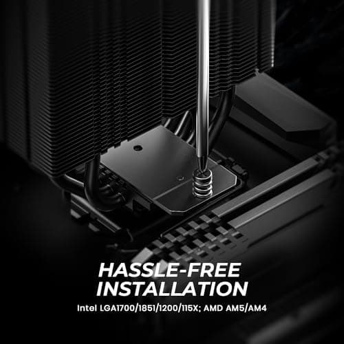 ID-COOLING FROZN A410 DK CPU Cooler, All-Black Layout Single Tower with 2x120mm FDB Fans in a Push-Pull Configuration, Noninterference with RAM, Compatible with Intel and AMD Latest Sockets