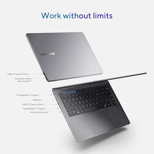 ASUS ExpertBook P5 Copilot+ PC AI Laptop, Intel® Core™ 7 Processor 258V, 32GB RAM, 1TB SSD, WiFi 6E, Windows 11 Home, Misty Grey, P5405CSA-DH76