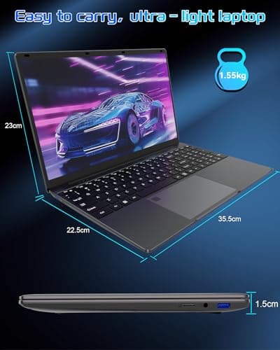 15.6" Laptop PC- Quad-Core N95 Processor (Up to 3.4GHz) Laptop Computer 16GB DDR4 512GB SSD, Students Business Laptop Support Touch ID,WiFi, BT4.2, HDMI, USB 3.0