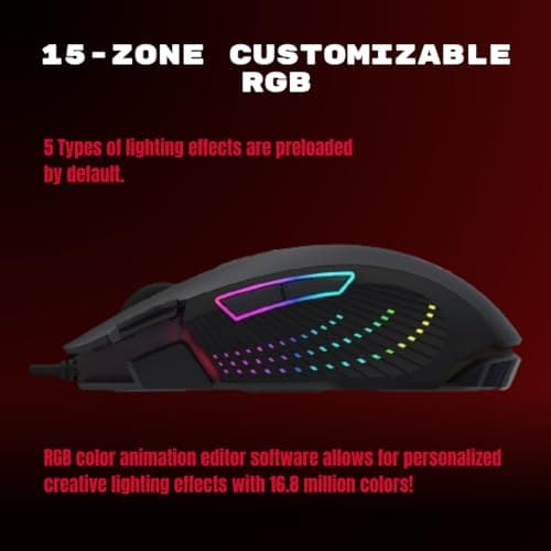 Bloody J90s RGB Gaming Mouse, High Precision 8000 CPI, 150 IPS, 25g Acceleration, 12 Customizable Buttons, Ambidextrous