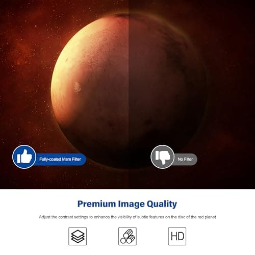 Astromania 1.25" Mars Observing Eyepiece Filter - Prepare for July's Opposition - Designed to Ferret Out Resolution of Martian Polar Regions, Highland Mountain ranges, and expansive mare flatlands