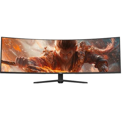 ZZA 49" Curved Gaming Monitor 144/165Hz Ultrawide 32:9 WDFHD 3840 x 1080P,Ultrawide Monitor, 1500R, 120% sRGB, HDMI 2.1 & DP 1.4, Height Adjustable