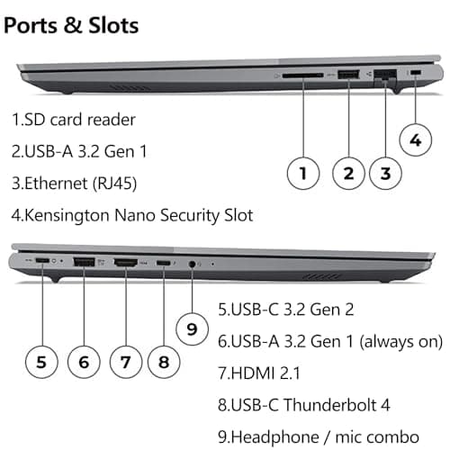 Lenovo ThinkBook 16 G6 16" FHD+ Laptop Computer, 13th Gen Intel 14-Core i7-13700H, 64GB DDR5 RAM, 1TB PCIe SSD, WiFi 6, Bluetooth 5.2, Backlight Keyboard, Fingerprint Reader, Windows 11 Pro, Tilsiy
