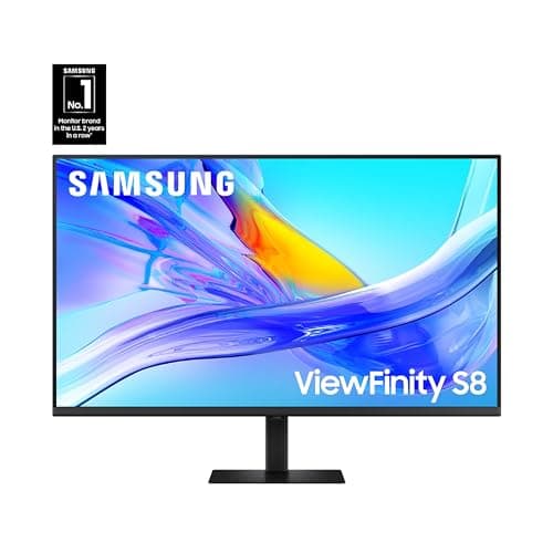 Samsung 37-inch ViewFinity S8 (S80UD) 4K UHD HDR10 High Resolution Monitor, USB-C, Height Adjustable Ergonomic Stand, Built-in KVM Switch, Advanced Eye Care, LS37D800UANXZA, 2025