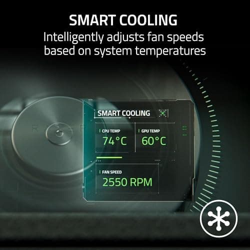 Razer Laptop Cooling Pad: Adaptive Smart - Intelligent Fan Control - Airtight Pressure Chamber - Fits Most Laptops & Macbooks 14” to 18" - Preset & Custom Fan Curves - 3 Port USB Type A - Chroma RGB
