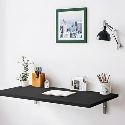 Kaboon 36x20 inch Black Table Top Universal, Solid One-Piece Desktop, Reversible Melamine Countertop, Double Desks, L-Desk DIY