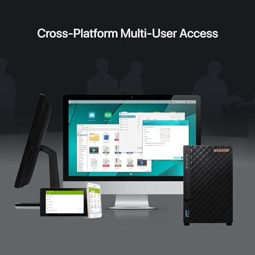 Asustor Drivestor 2 Lite AS1102TL, 2 Bay NAS Enclosure Network Storage, 1.7GHz Quad Core, 1GbE Port, 1GB RAM DDR4, Network Attached Storage for Cloud Storage (Diskless)