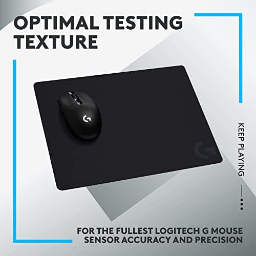 Logitech G440 Hard Gaming Mouse Pad, Optimized for Gaming Sensors, Moderate Surface Friction, Non-Slip Mouse Mat - Black