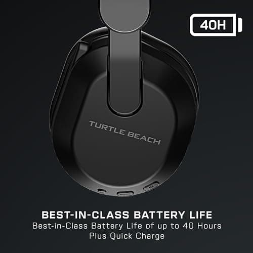 Turtle Beach Stealth 500 Wireless Amplified Gaming Headset for PC, PS5, PS4, & Mobile – 40-Hr Battery, Bluetooth, Memory Foam Cushions, Flip-to-Mute Mic, EQ Presets, Companion App – Black