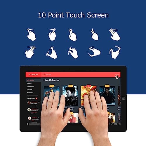 Windows Tablet with Keyboard, 11.6 inch 2-in-1 Tablets Laptops Touchscreen Windows 11, Intel Celeron, 1920 * 1080 IPS 6GB RAM 128GB EMMC 2.4G/5G WiFi Bluetooth HDMI USB