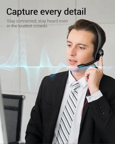 NUBWO HW02 USB Computer Headset with Clear Chat Microphone, Lightweight On-Ear Wired Headset for MS Teams, Skype, Webinars, Call Center and More (Black)