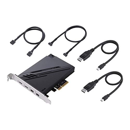 ASUS ThunderboltEX 4 with Intel® Thunderbolt™ 4 JHL 8540 Controller, 2 USB Type-C Ports, up to 40Gb/s bi-Directional Bandwidth, DisplayPort 1.4 Support, up to 100W Quick Charge, Black