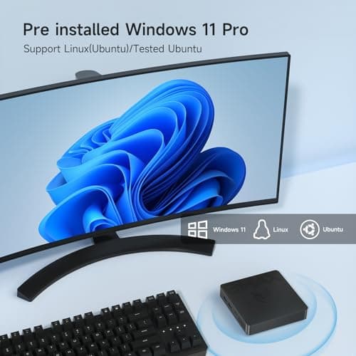 Bmax Mini PC B1 Pro 8GB LPDDR4 /128GB eMMC, Intel Gemini Lake N4000 (Up to 2.6 GHz), Support 512GB/2TB M.2 SSD Expansion, 2.4G/5G Dual WiFi BT4.2, 4K Dual Display Micro Computer