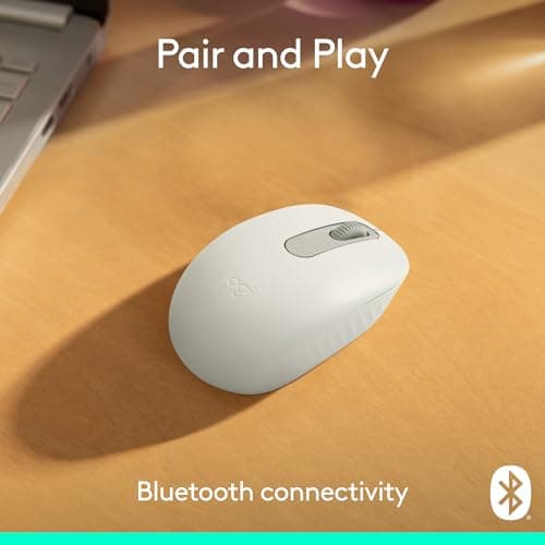 Logitech M196 Bluetooth Wireless Mouse, Compact and Portable Mouse for Laptops, Tablets and More, 12-Month Battery, Smooth Tracking, Compatible with PC and Mac, Windows and macOS - Off White