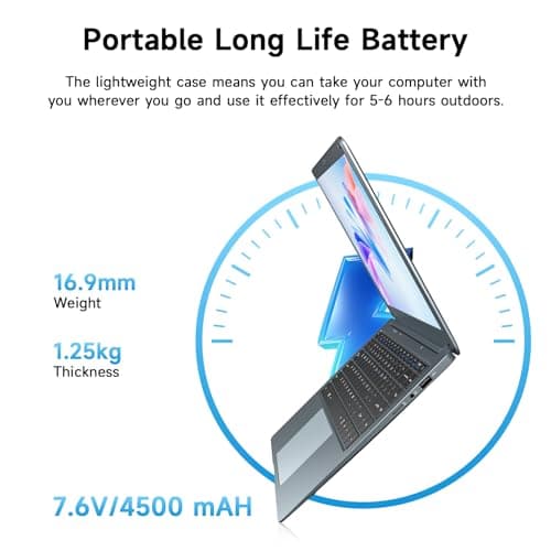 14 Inch Laptop-Computer, Intel Celeron N3350 (Up to 2.4GHz), 6GB LPDDR4 RAM 320GB Storage, WI-FI 5, BT5.0, HD Camera, 34Wh Battery, Windows 10 Laptop for Home & Study, Lightweight