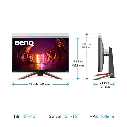 BenQ MOBIUZ EX270QM 27” 1ms 240Hz QHD Gaming Monitor, IPS, HDRi Technology, DisplayHDR 600, AMD FreeSync Premium Pro, 98% DCI-P3, 2.1ch Built-in Speakers, HDMI 2.1, Eye-Care, Bezel-Less