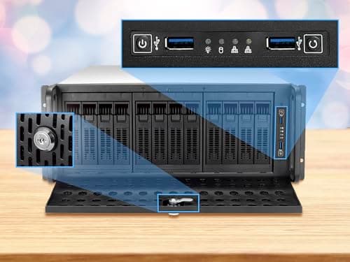 Rosewill 4U Server Chassis Hot Swap HDD 12 Bay Rack Mount Server Case, Support 12x 3.5 HDD Bays E-ATX Board, Rackmount Server Case Include Front 3X 120mm Fans Rear 2X 80mm Fans, 25" Deep RSV-L4412U
