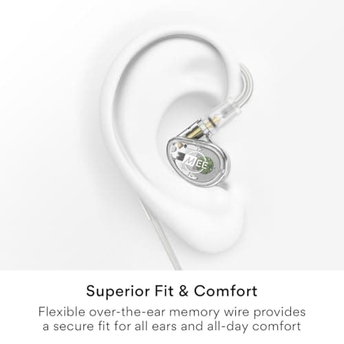 MEE audio Professional MX3 PRO Triple-Driver Hybrid Musician's in Ear Monitor Headphones with Enhanced Midrange and Warm Tonality, Noise Isolating Earphones with Detachable Cables, Transparent