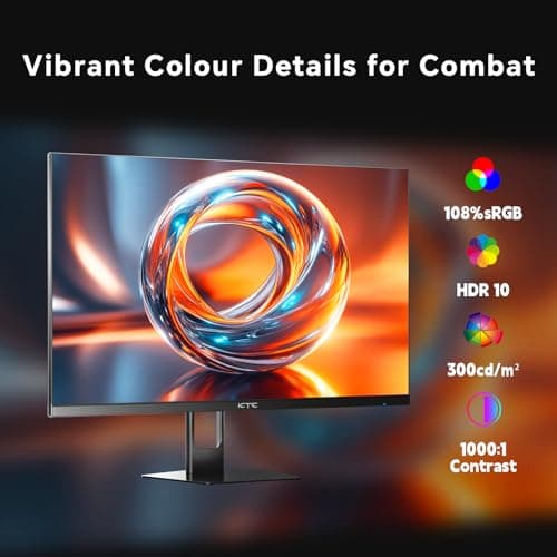 27 Inch Gaming Monitor 180Hz, Full HD 1920x1080 Fast IPS Computer Monitor, DP 1.4 & HDMI 2.1 Ports 1Ms FreeSync Frameless PC Gamer Monitor, HDR, VESA Mount, H27F22