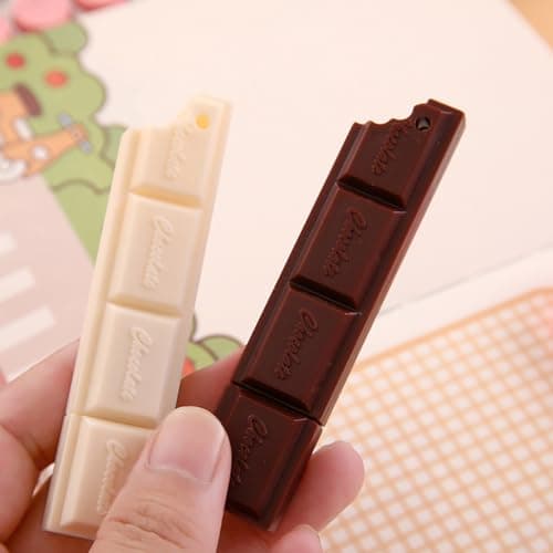 JKJF 6 PCS Simulation Chocolate Shape Rollerball Pens Chocolate Shape Gel Ink Pen Novelty Food Pens for School Office Stationery Writing Supplies - 0.7mm Black