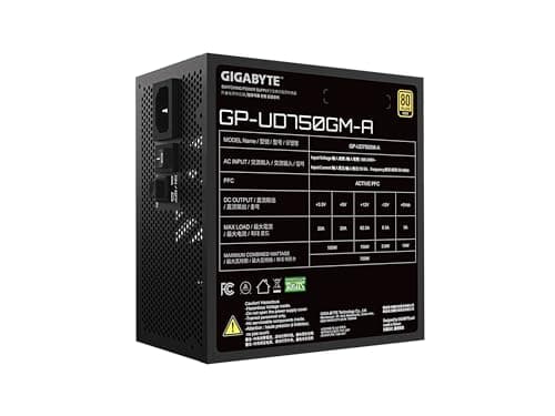 GIGABYTE 750W PSU - 80 Plus Gold Certified - Fully Modular Power Supply (GP-UD750GM-A)