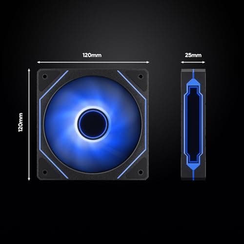 DARKROCK F120-3 in 1 120 mm Infinite Mirror Design Case Fans with PWM Control & ARGB Effect, Hydraulic Bearing for Low-Noise Operation - Suitable for Most PC Cooling Systems - Black