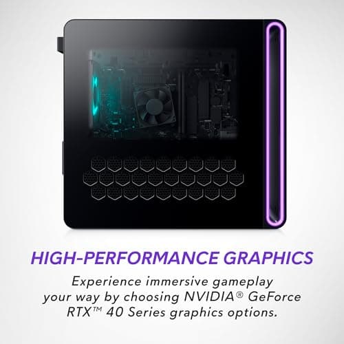 Alienware Aurora R16 Gaming Desktop - Intel Core i7-14700F Processor, 16GB DDR5 RAM, 512GB SSD + 1TB HDD, NVIDIA GeForce RTX 4060 8GB GDDR6, Windows 11 Home, Onsite Service - Black