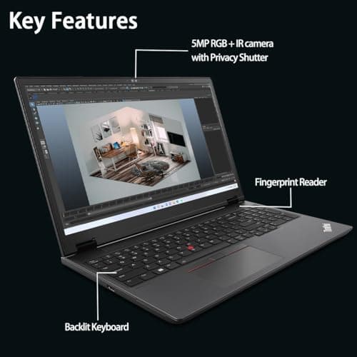 Lenovo ThinkPad P16v Gen 2 Mobile Workstation Laptop (16" 4K 100%DCI-P3, NVIDIA RTX 1000 Ada 6GB, Intel Ultra 7 155H, 64GB DDR5 RAM, 2TB SSD) 800 nits, 2 x Thunderbolt 4, 5MP IR Webcam, Win 11 Pro