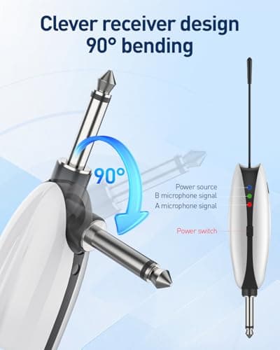 Wireless Microphones,Metal Microphone with Dual Professional UHF Cordless Dynamic System,Rechargeable Microphone Receiver for Karaoke Singing, Wedding,Party, DJ, Speech, Church, Class Use,240ft