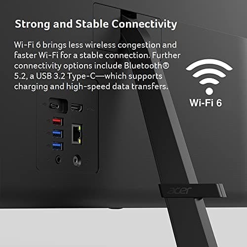 Acer Aspire C24-1700-UR11 AIO Desktop | 23.8" Full HD IPS Display | 12th Gen Intel Core i3-1215U | Intel UHD Graphics | 8GB DDR4 | 256GB NVMe M.2 SSD | Intel Wireless Wi-Fi 6 | Windows 11 Home