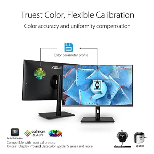 ASUS ProArt Display 32” 4K HDR Computer Monitor (PA32UCR-K) - IPS, 1000nits, ΔE < 1, 98% DCI-P3, 99.5% Adobe RGB, USB-C, HDMI, X-rite i1 Calibrator, Compatible with Laptop & Mac Monitor,BLACK