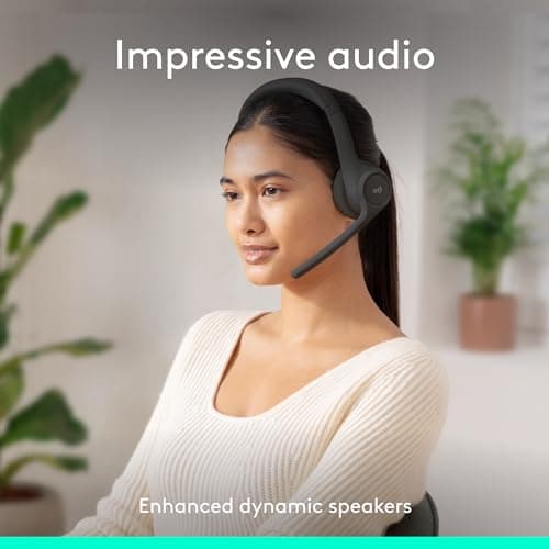 Logitech Zone 301 Wireless Bluetooth Headset with Noise-Canceling Microphone, Compatible with Windows, Mac, Chrome, Linux, iOS, iPadOS, Android – Graphite
