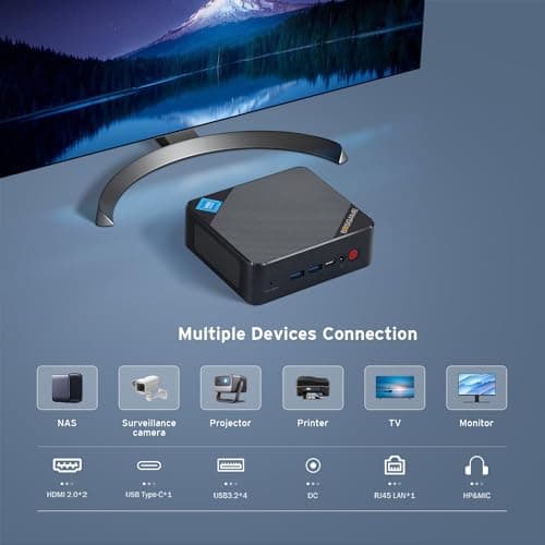 B100 Mini PC, Inte 12th N100 Processor Desktop Office PC (up to 3.4GHz) 16GB RAM, 512GB M.2 SSD, Triple Display Mini Computer, Dual HDMI Ports, 2.5G LAN, WiFi 5, Bluetooth 4.2