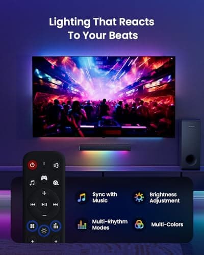 MEREDO Sound Bar for Smart TV 3.1CH PC Gaming Soundbar with Subwoofer RGB Lighting Audio Sync Surround Sound System BT 5.3/HD-ARC/Optical/AUX/USB for Desktop Tablets Consoles Home Cinema