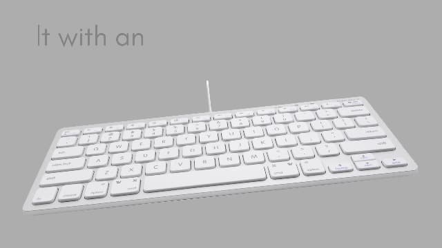 Macally Small Wired Keyboard for Mac and Windows - 78 Scissor Switch Keys Compatible Apple Keyboard - USB Mini Keyboard That Saves Space and Looks Great - Plug and Play Wired Mac Keyboard - Aluminum