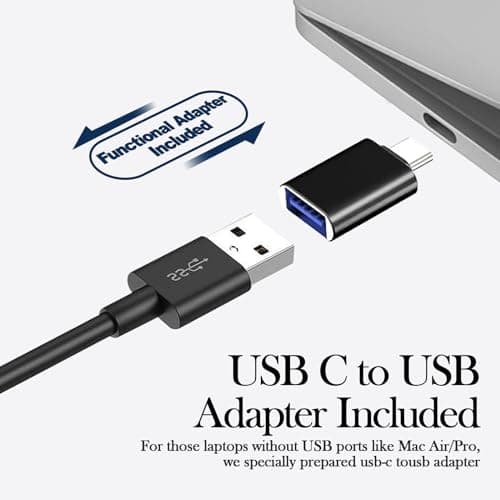 USB Computer Speaker for Laptop, External Speakers for Desktop Computer with Crystal Clear Sound, Rich Bass and Volume Buttons, Plug-N-Play (Black)