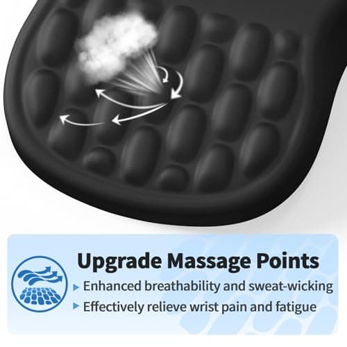 Ergonomic Mouse Pad with Wrist Rest Support, Mousepad with Comfortable Memory Foam Wrist Rest and Non-Slip PU Base for Pain Relief, Computer, Laptop, Office, Home (Black)