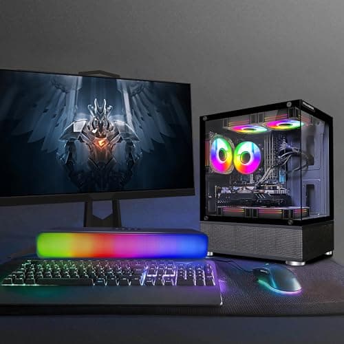 STGAubron Gaming Desktop PC, Intel Core I7 8th Gen up to 4.1G, GeForce GTX 1660 Super 6G, 16G DDR4, 512G SSD, WiFi 6 & BT 5.2, RGB Fan x4, Windows 11 Home