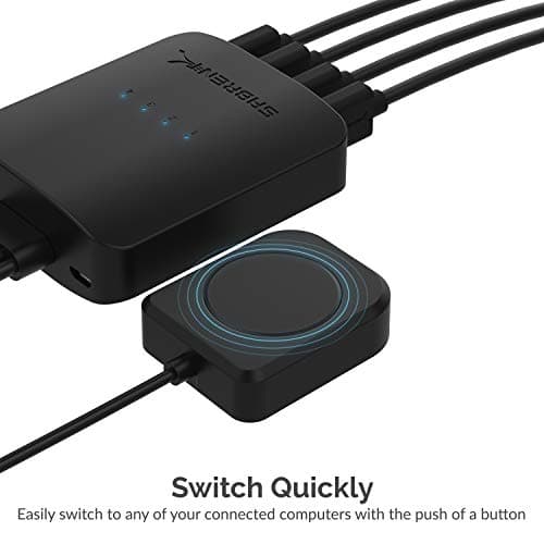 SABRENT USB 2.0 Sharing Switch up to 4 Computers and Peripherals LED Device Indicators (USB-USS4) Black