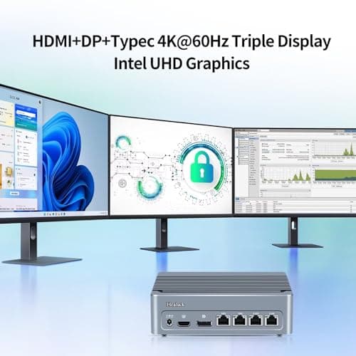S7 Dual 10GbE Mini PC N305, Firewall Micro Appliance 4 LAN (2 x 10Gbit, 2 x i226V 2.5GbE), DDR5 8GB RAM 128GB SSD, 2 x NVMe Firewall Hardware, USB-C Port, 2USB3.2 10Gbps, SPK/MIC