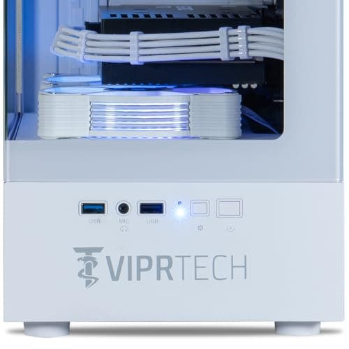 ViprTech Reaper 2.0 Liquid-Cooled PC - AMD Ryzen 7 8700F (5.0Ghz Turbo), RTX 5060 Ti 16GB, 32GB DDR5 6400, 1TB NVMe SSD, Gold PSU, VR-Ready, WiFi, BT, Win 11, Gaming Desktop Computer White