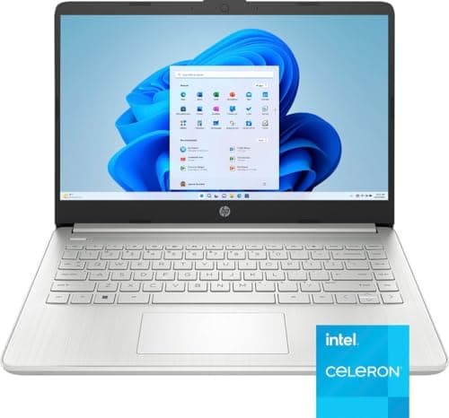 HP 14" Laptop Stream Ultral Light for Students and Business, Quad-core Intel Celeron Processor, 16GB RAM, 256GB Storage (128GB eMMC+128GB Ghost Manta SD Card), 1 Year Office 365, HDMI, Win 11