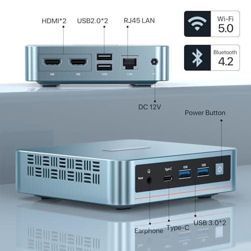 PELADN Mini PC,12th Gen Alder Lake- N100(up to 3.4GHz), 16GB DDR4 RAM 512GB M.2 PCIe SSD, Desktop Computer Support 4K Dual Display/USB3.2/WiFi 4/BT4.2