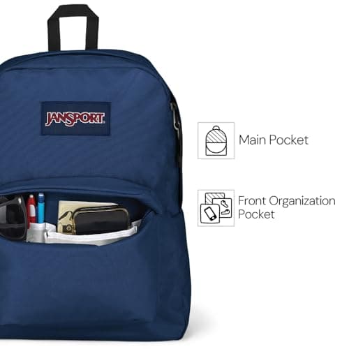 JanSport SuperBreak Plus Backpack with Padded 15-inch Laptop Sleeve and Integrated Bottle Pocket - Spacious and Durable Daypack for Work and Travel - Stellar Starfield