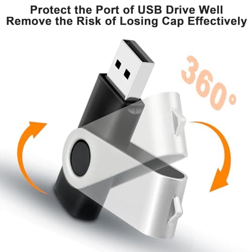 8GB Flash Drive 10 Pack Bulk USB Flash Drives, USB2.0 Thumb Drive USB Stick for Data Storage Backup, Jump Drive Pen Drive Zip Drive Memory Stick with Indicator, USB Storage Flash Drive Swivel Design